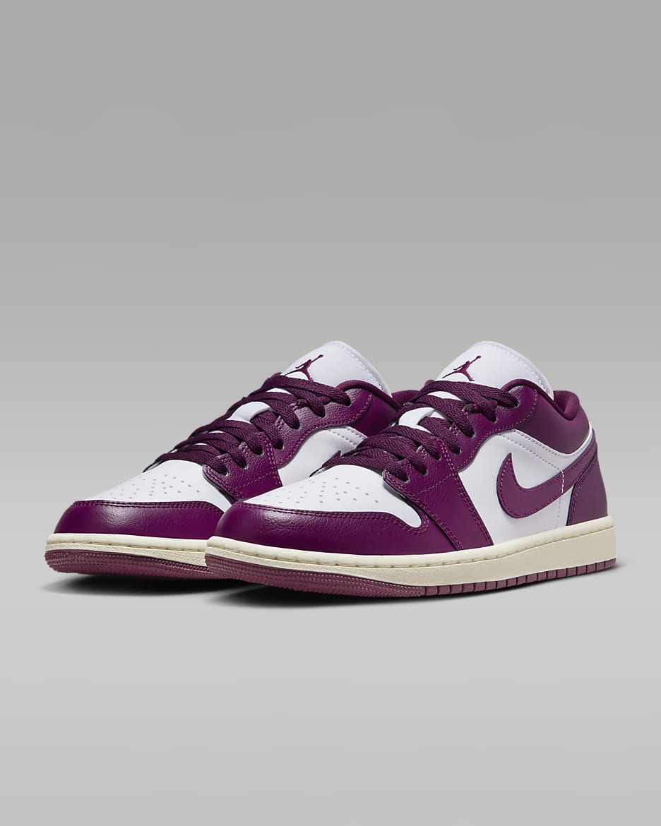 Air Jordan 1 Low Women's Shoes - White/Sail/Bordeaux