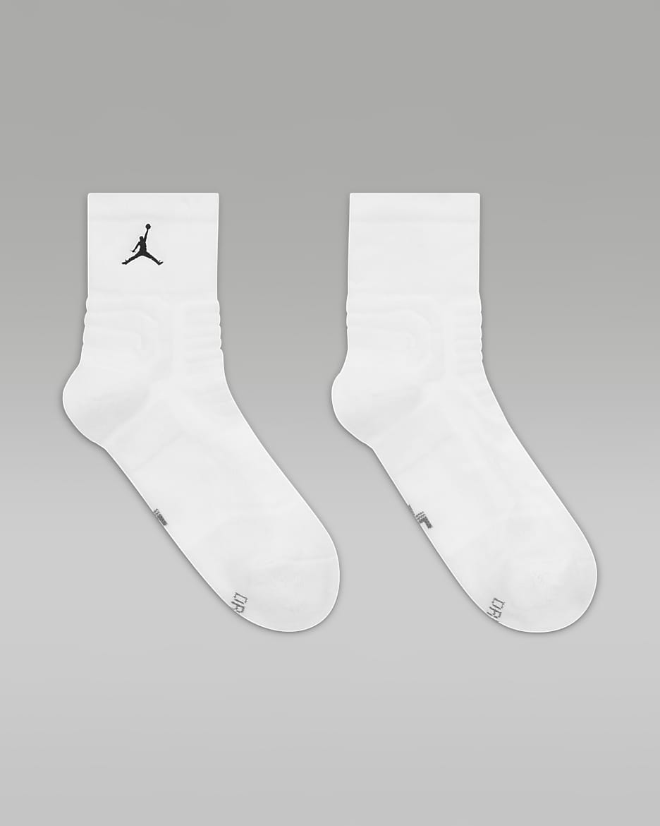 Jordan Ultimate Flight 2.0 Quarter Calcetines de baloncesto - Blanco/Negro