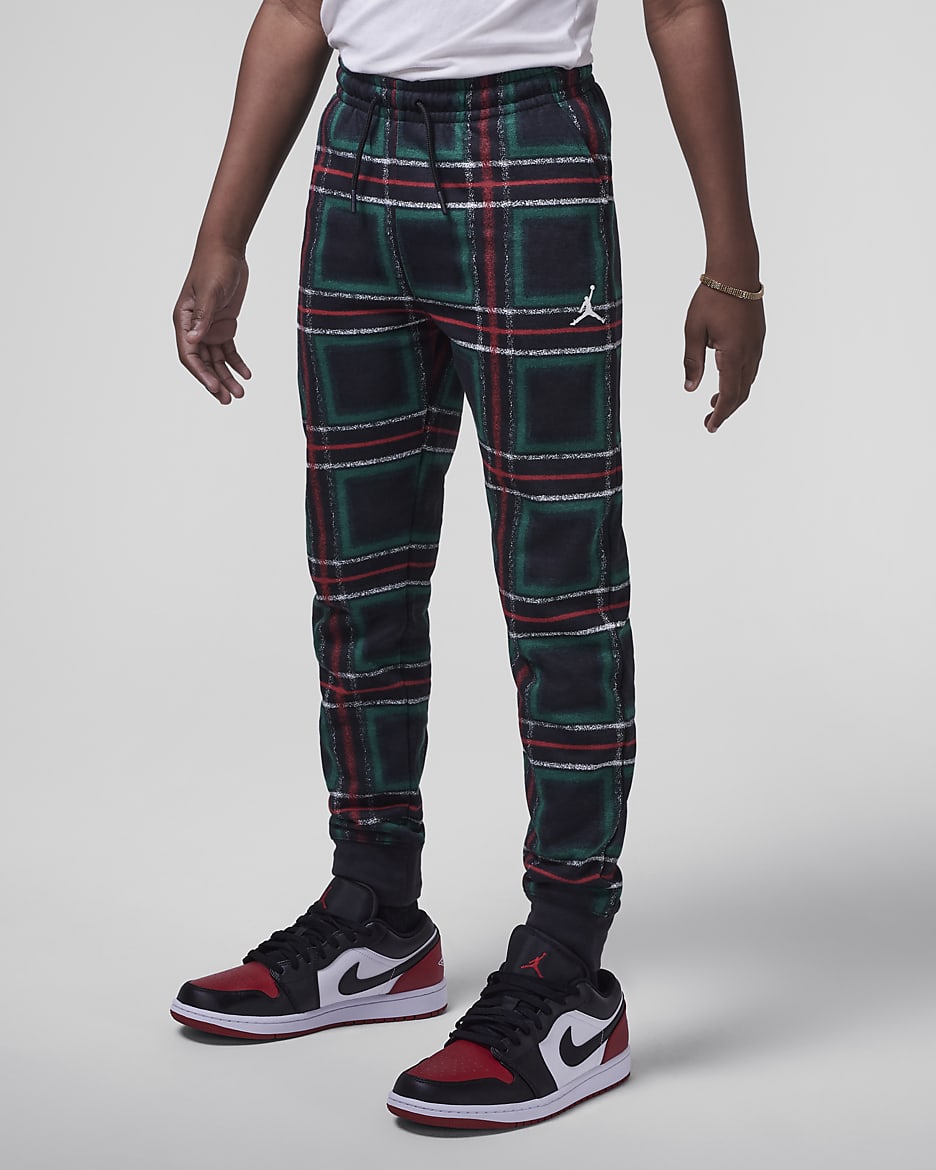 Pants de tejido Fleece para días festivos para niños talla grande Jordan Brooklyn Essentials - Negro