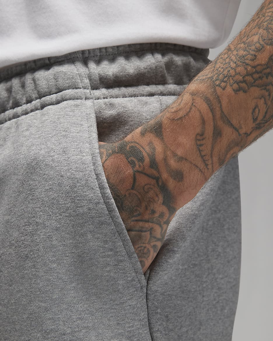 Jordan Brooklyn Fleece shorts til herre - Carbon Heather/Hvit