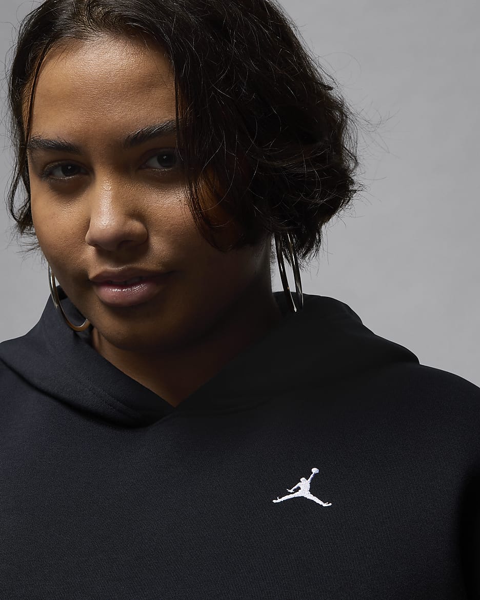 Jordan Brooklyn Fleece Women's Pullover Hoodie (Plus Size) - Black/White