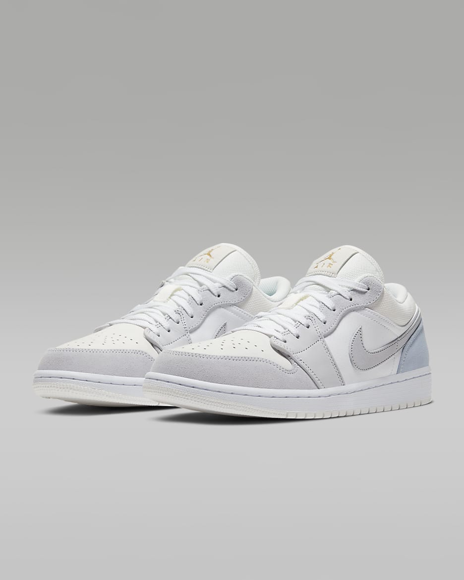 Sko Air Jordan 1 Low för män - Vit/Football Grey/Summit White/Sky Grey