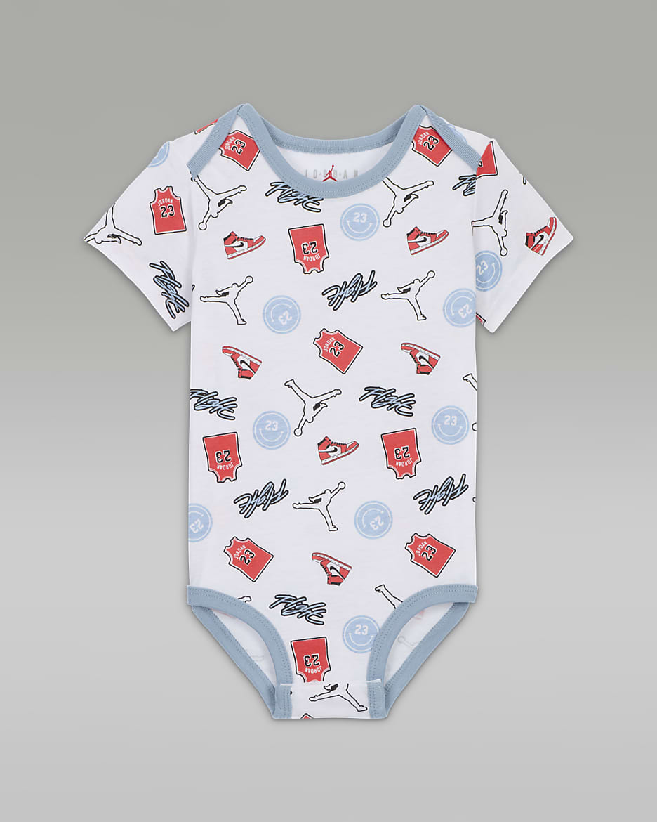 Jordan Flight Patch Bodys mit Druck für Babys (12–24 M) - Blue Grey