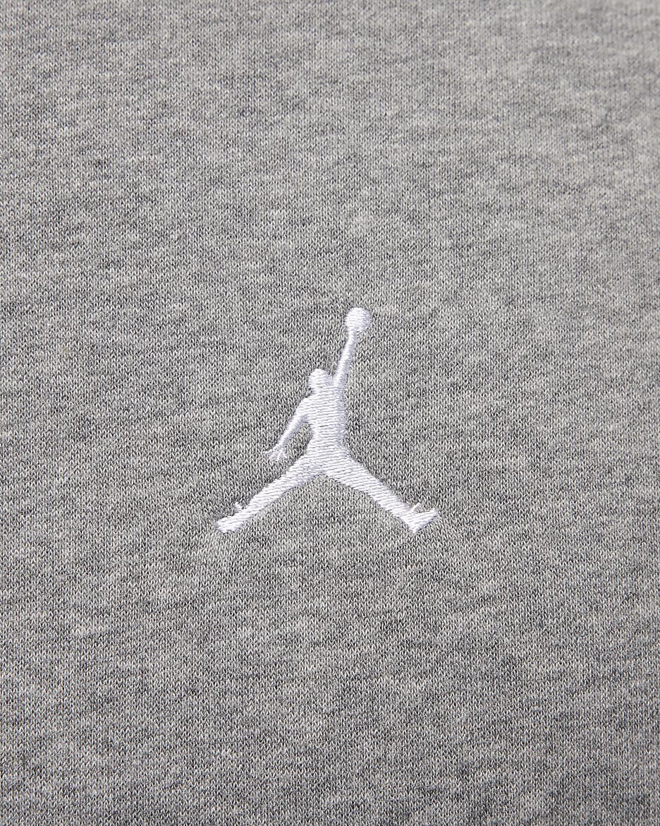 Jordan Brooklyn Fleece kerek nyakkivágású férfipulóver - Carbon Heather/Fehér