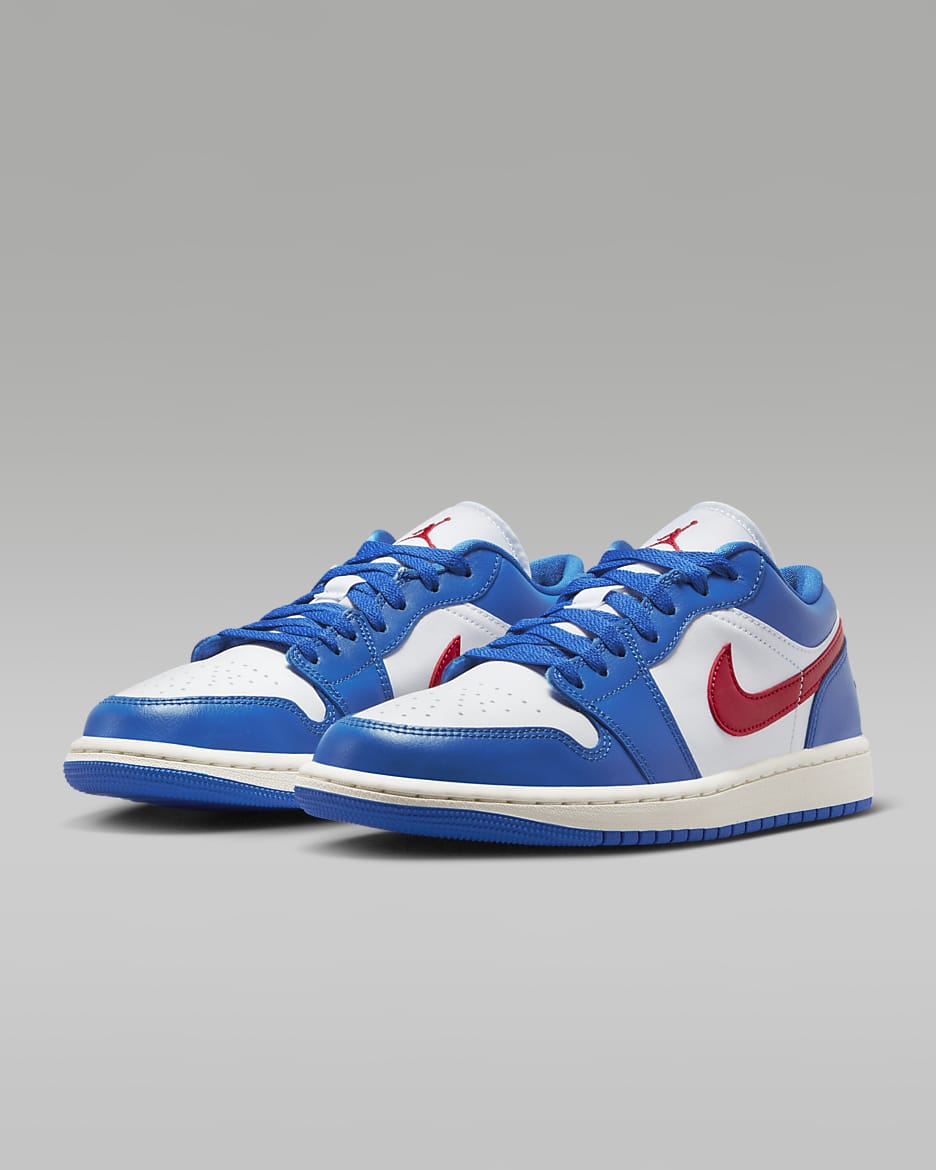 Air Jordan 1 Low Women's Shoes - Sport Blue/White/Sail/Gym Red