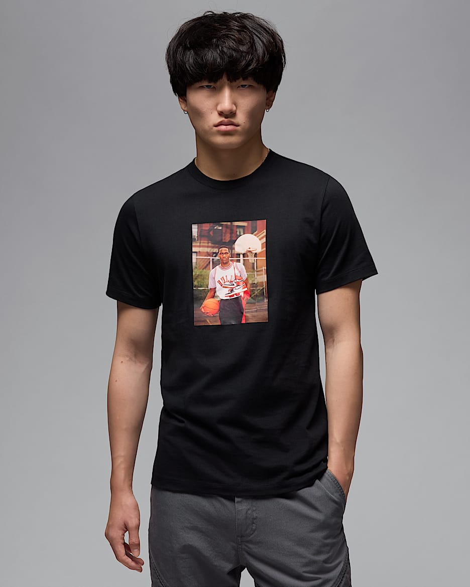 T-shirt com fotografia Jordan Brand para homem - Preto/Branco