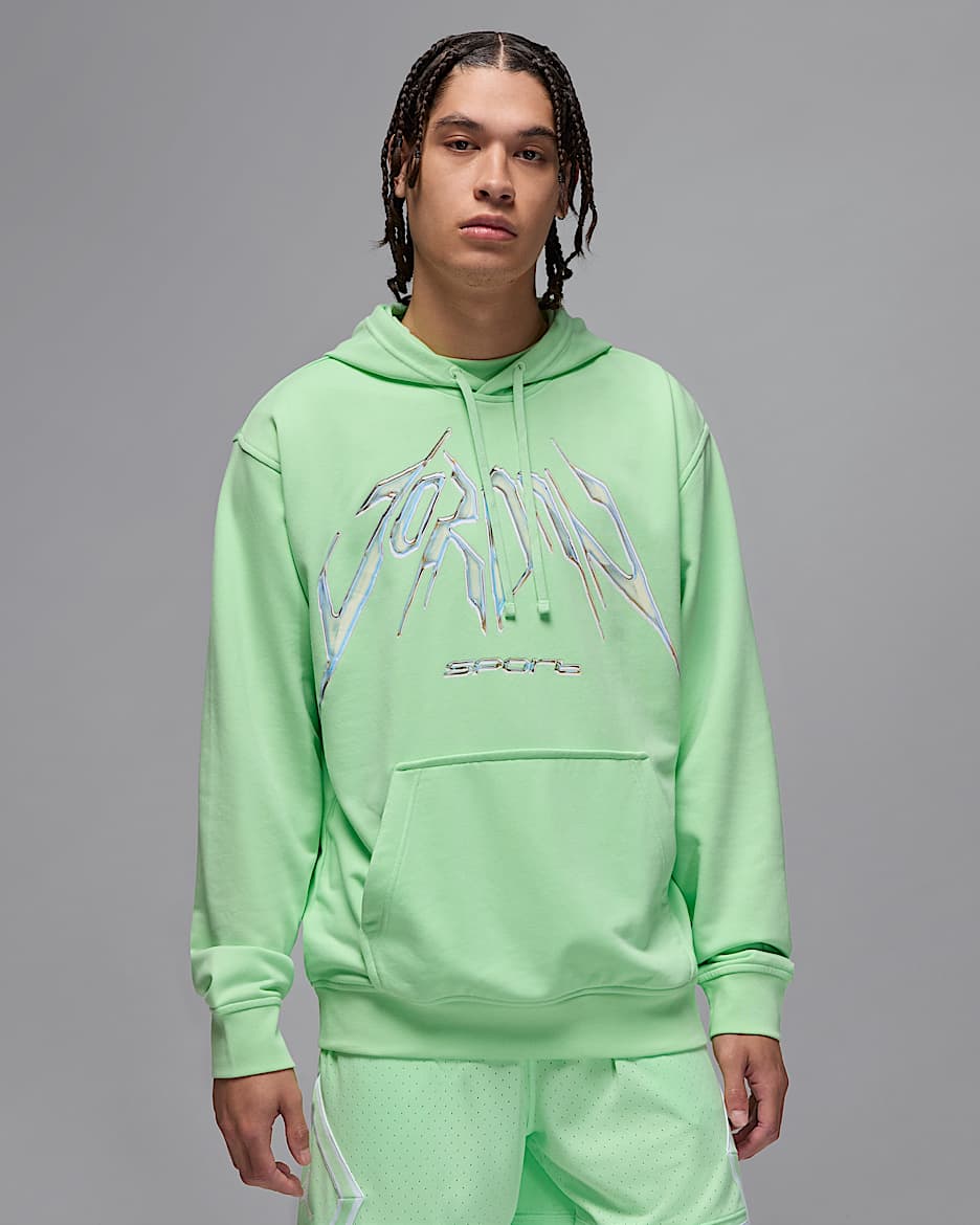 Sudadera con gorro sin cierre de tejido Fleece Dri-FIT para hombre Jordan Sport Crossover - Verde vapor/Blanco