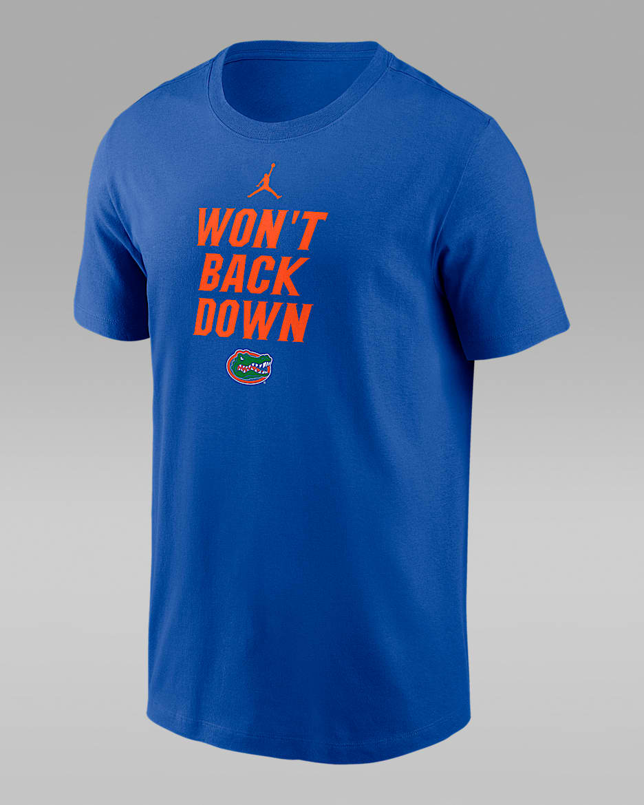 Playera universitaria marca Jordan Dri-FIT para hombre Florida Sideline Mantra - Royal