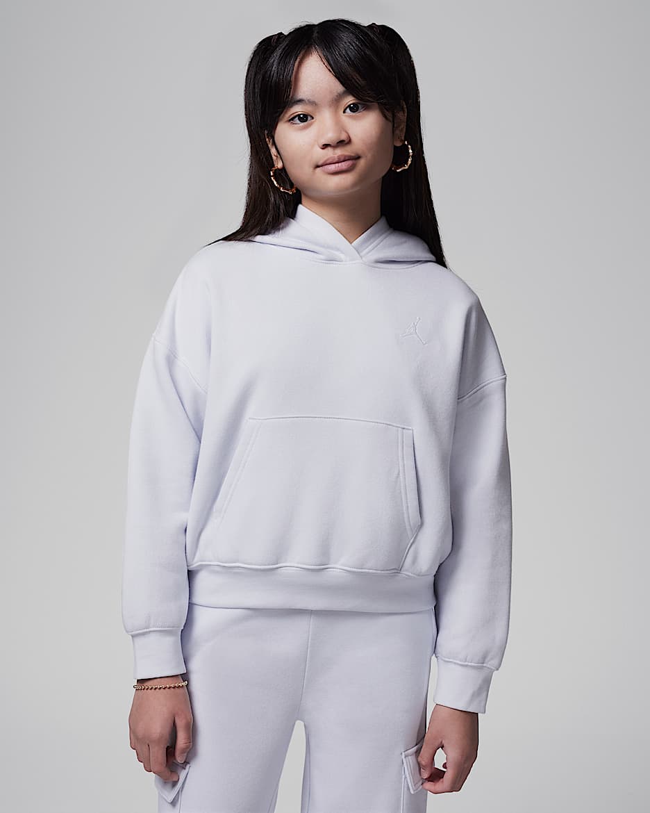 Sudadera con gorro sin cierre para niños talla grande Jordan Brooklyn Essentials - Gris fútbol