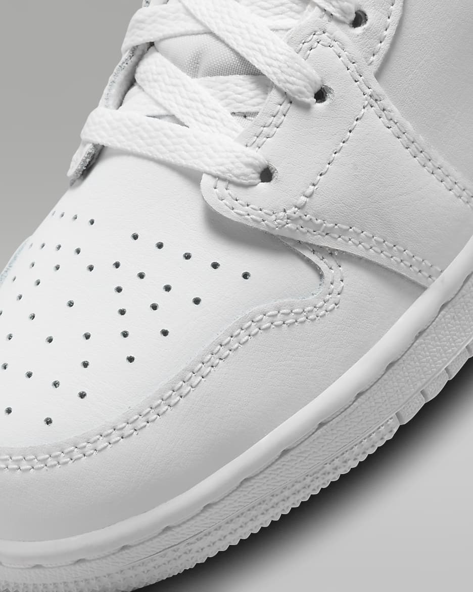 Jordan 1 Mid Kinderschoenen - Wit/Wit/Wit