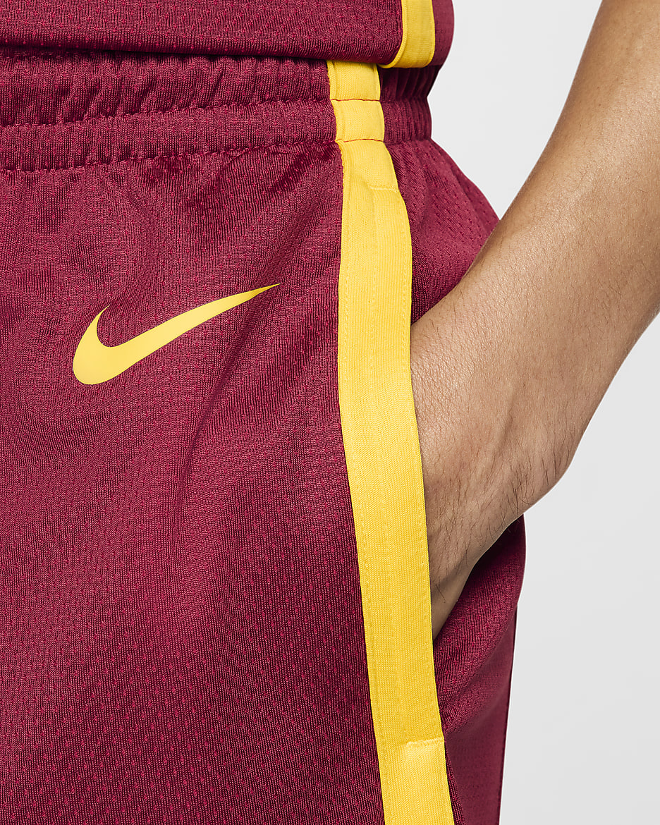 Calções de basquetebol Nike Limited Road Espanha para homem - Carmesim Team/Amarelo Tour