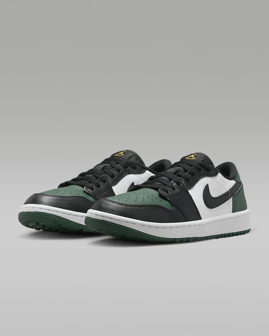 Air Jordan 1 Low G Golf Shoes - White/Noble Green/Pollen/Black