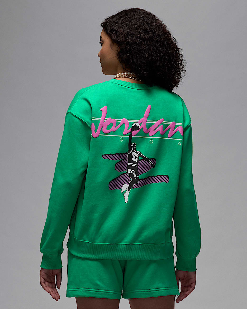 Jordan Brooklyn Fleece Women's Crew-Neck Sweatshirt - Stadium Green/White