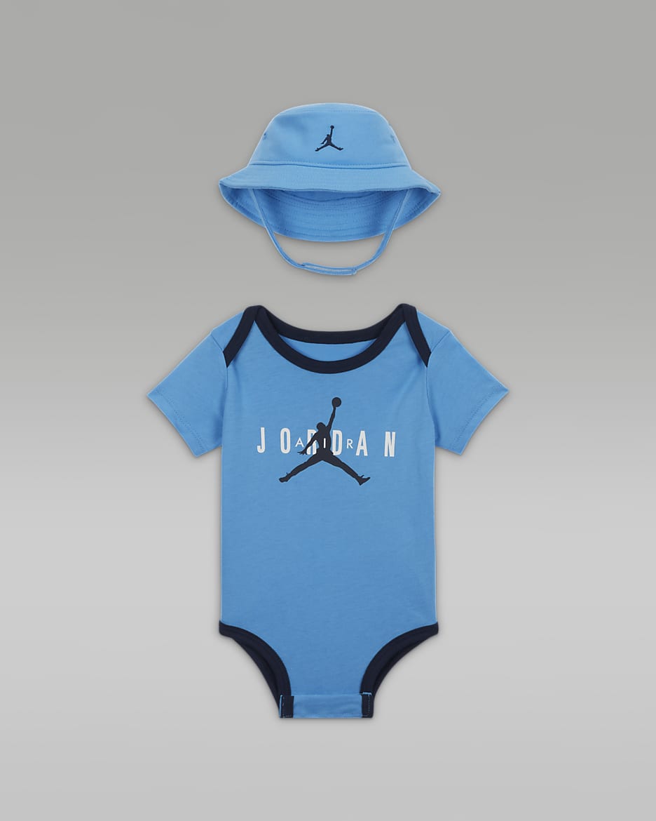 Jordan Jumpman Bucket Hat and Bodysuit Set Baby Bodysuit Set - University Blue