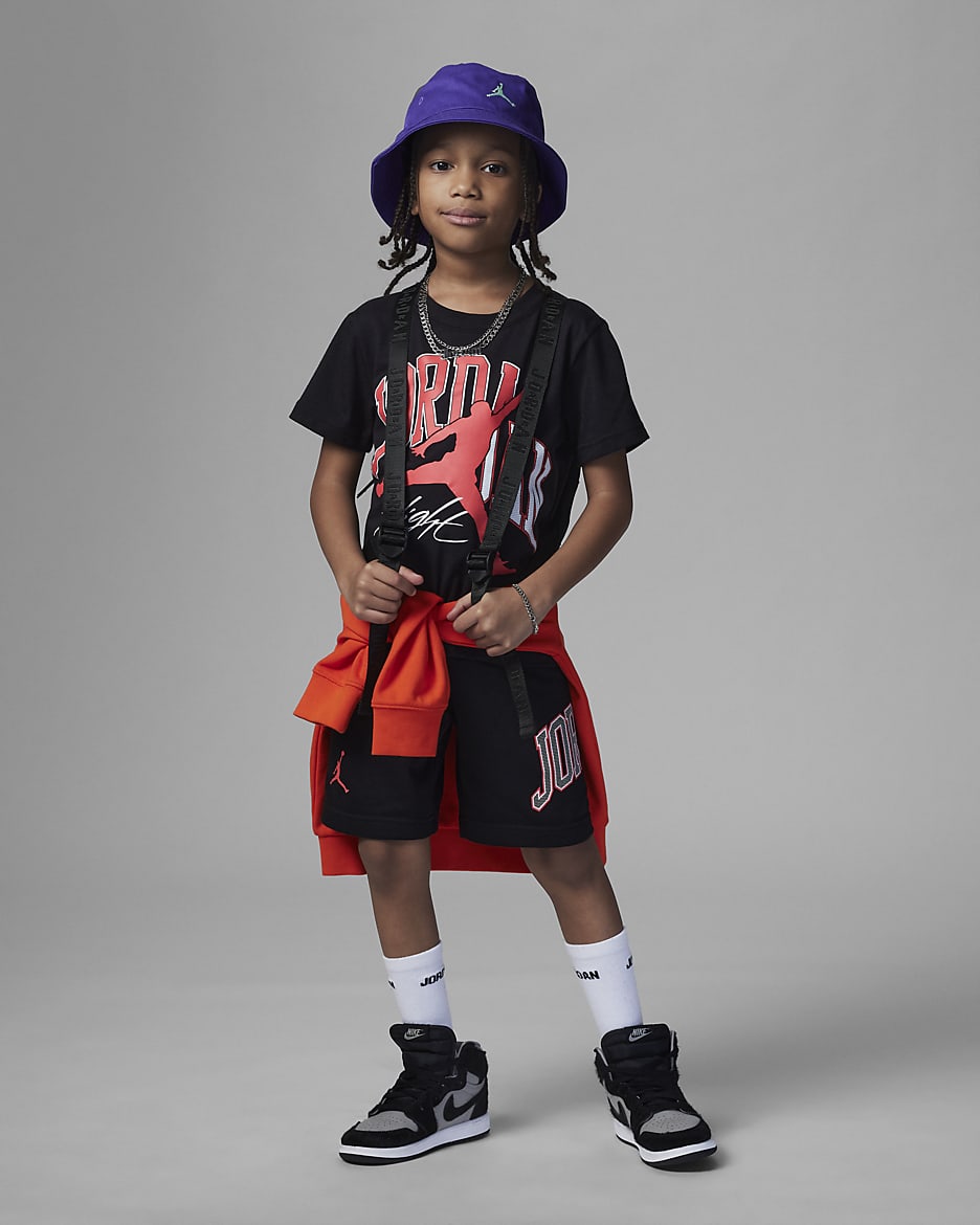 Tvådelat set Jordan Home and Away Shorts Set för barn - Svart