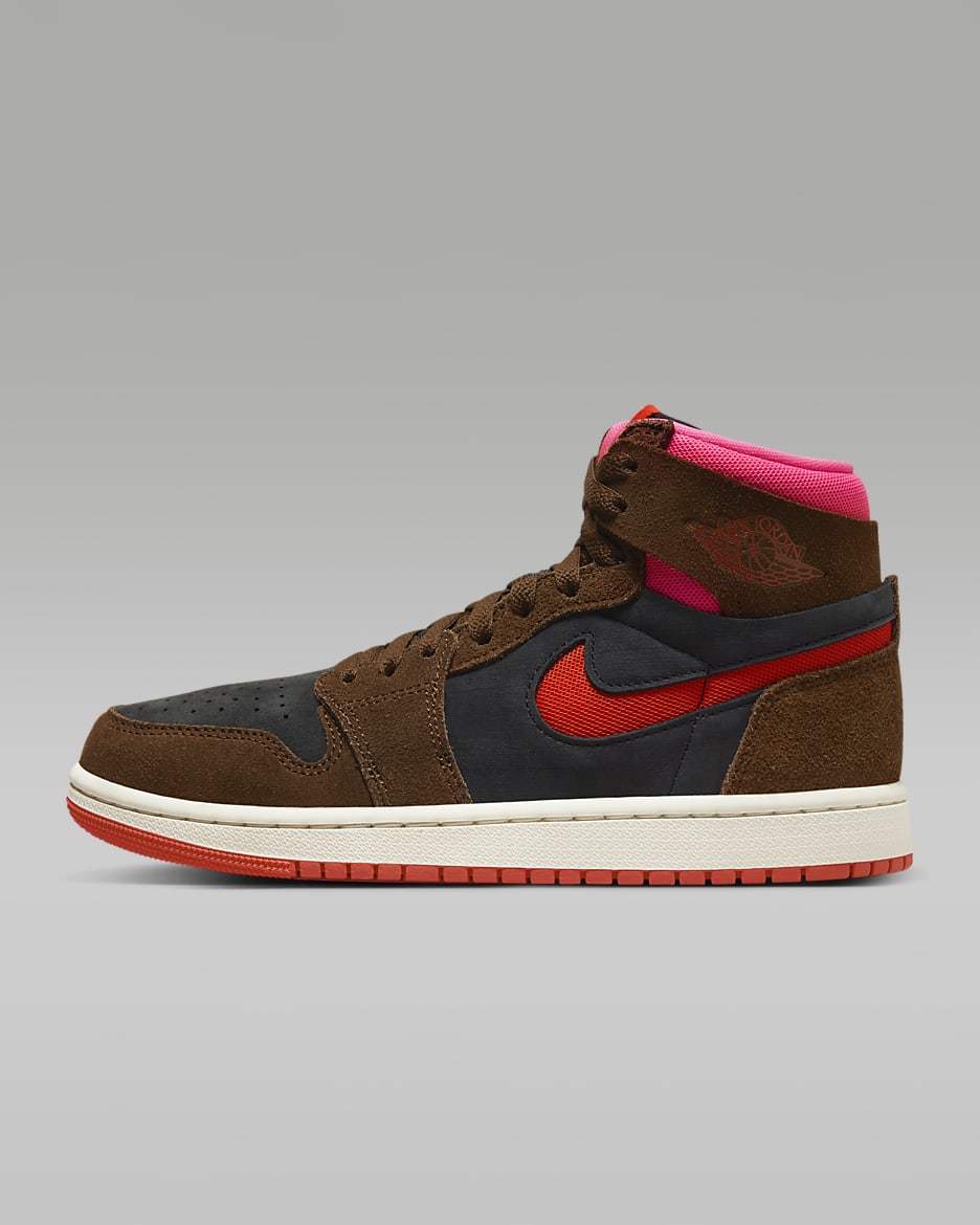 Air Jordan 1 Zoom CMFT 2 Women's Shoes - Cacao Wow/Black/Hyper Pink/Picante Red