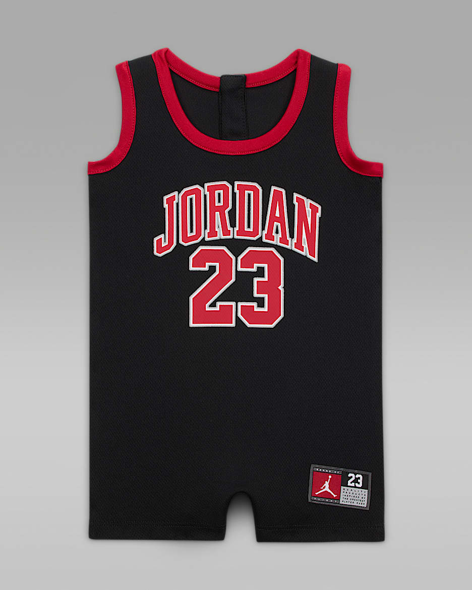 Jordan Baby (0-9M) Jumpman 23 Jersey Romper - Black