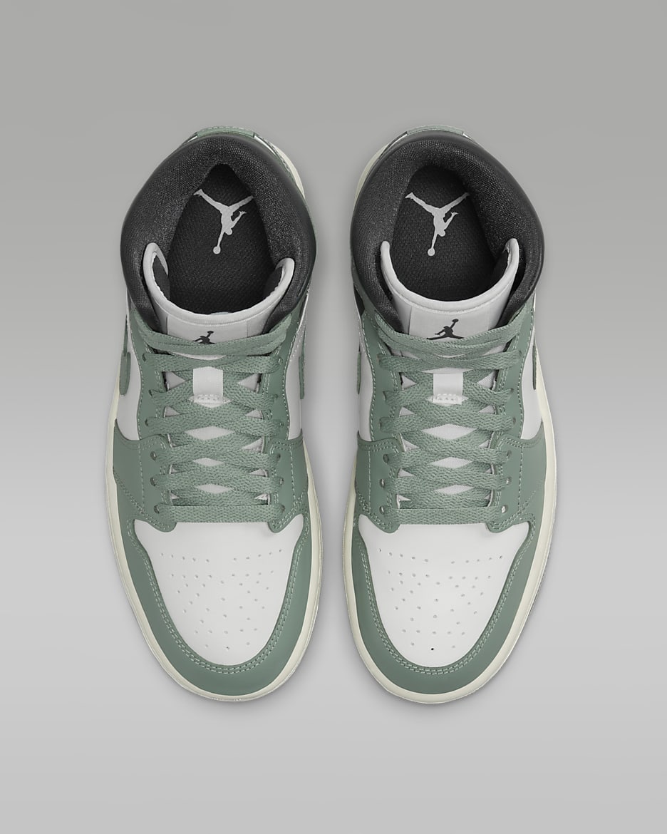 Air Jordan 1 Mid Women's Shoes - Sail/Anthracite/Jade Smoke