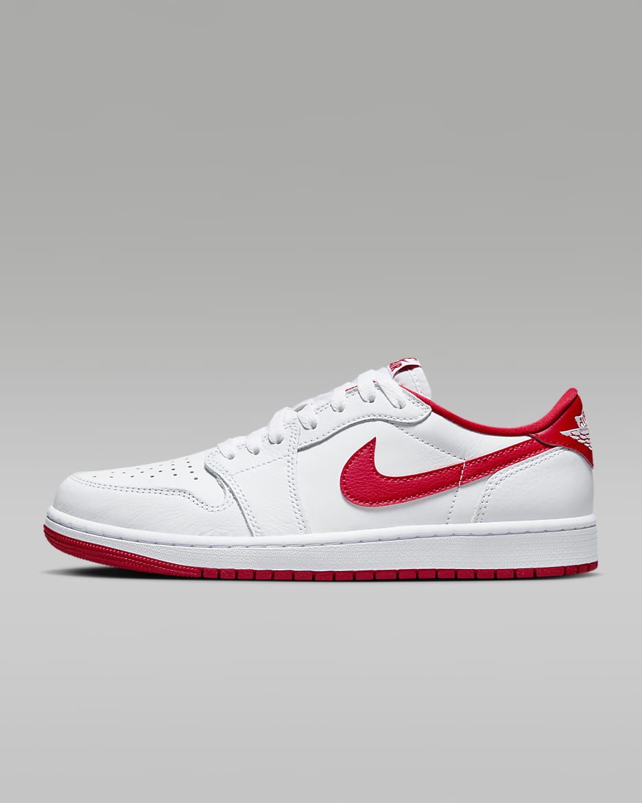 Air Jordan 1 Low OG 'White/Red' Men's Shoes - White/White/University Red