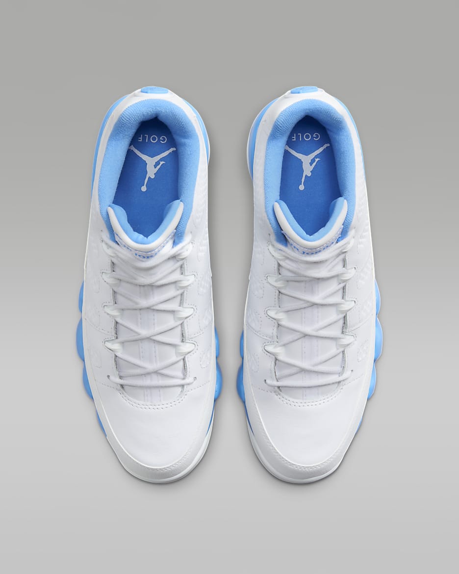 Air Jordan 9 G Golf Shoes - White/White/University Blue