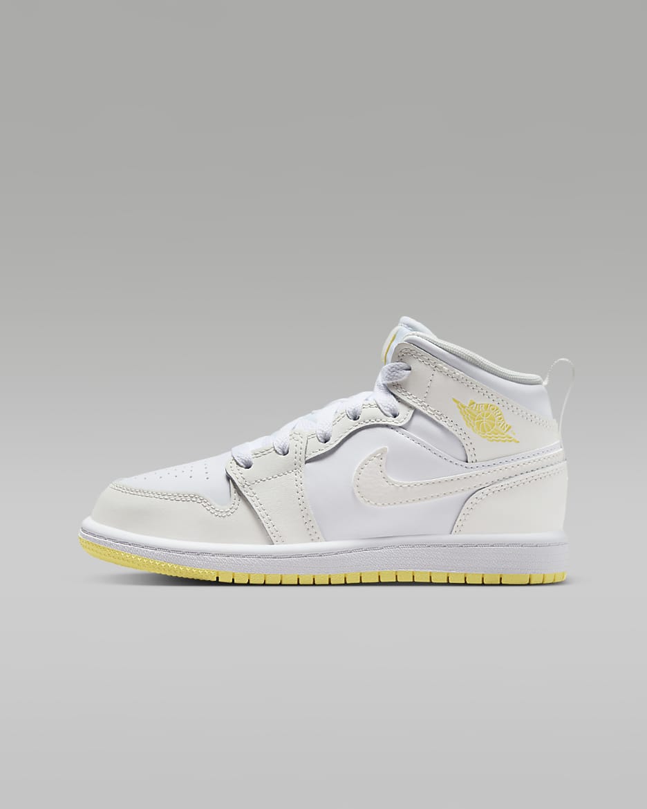 Jordan 1 Mid Zapatillas - Niño/a pequeño/a - Sail/Blanco/Light Laser Orange