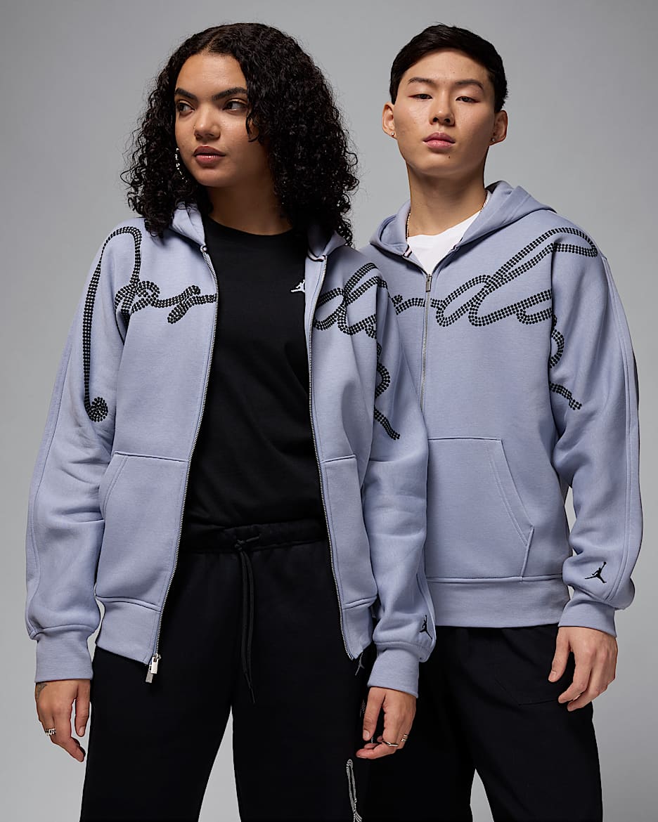 Jordan MVP Men's Full-Zip Fleece Hoodie - Indigo Haze/Black/Black