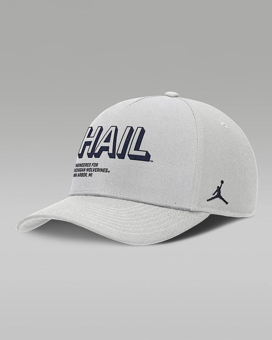 Michigan On-Field Primetime Rise Men's Jordan Brand College Adjustable Hat - Grey