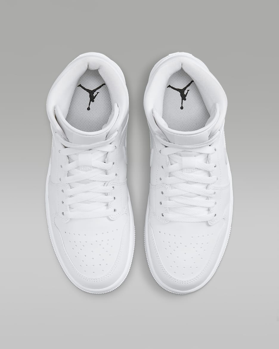 Air Jordan 1 Mid Women's Shoes - White/White/White