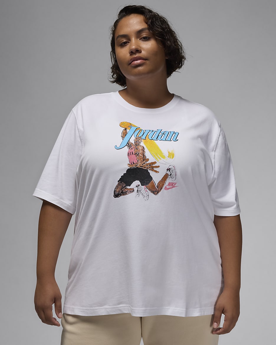 Jordan Women's Graphic Girlfriend T-Shirt (Plus Size) - White/Black