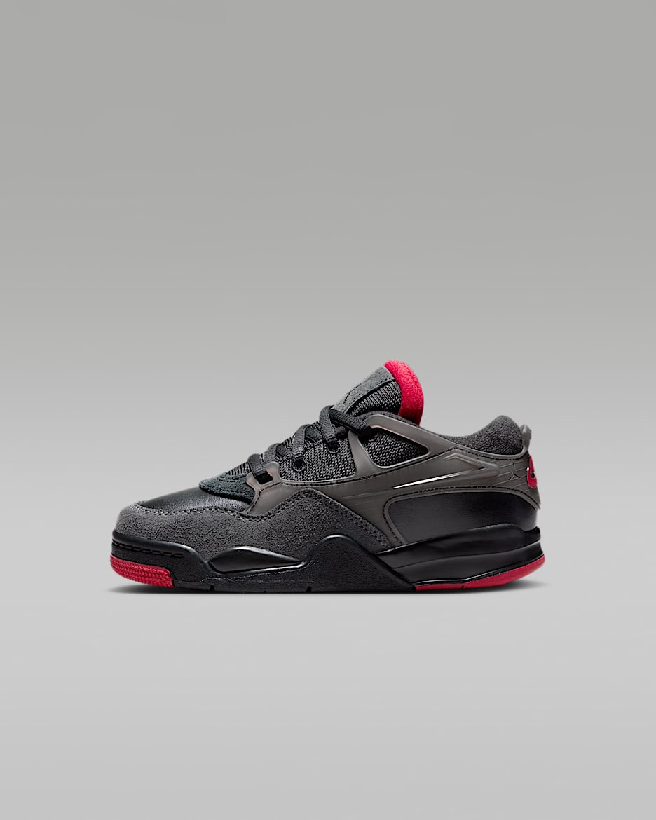 Jordan 4 RM Younger Kids' Shoes - Black/Anthracite/Varsity Red