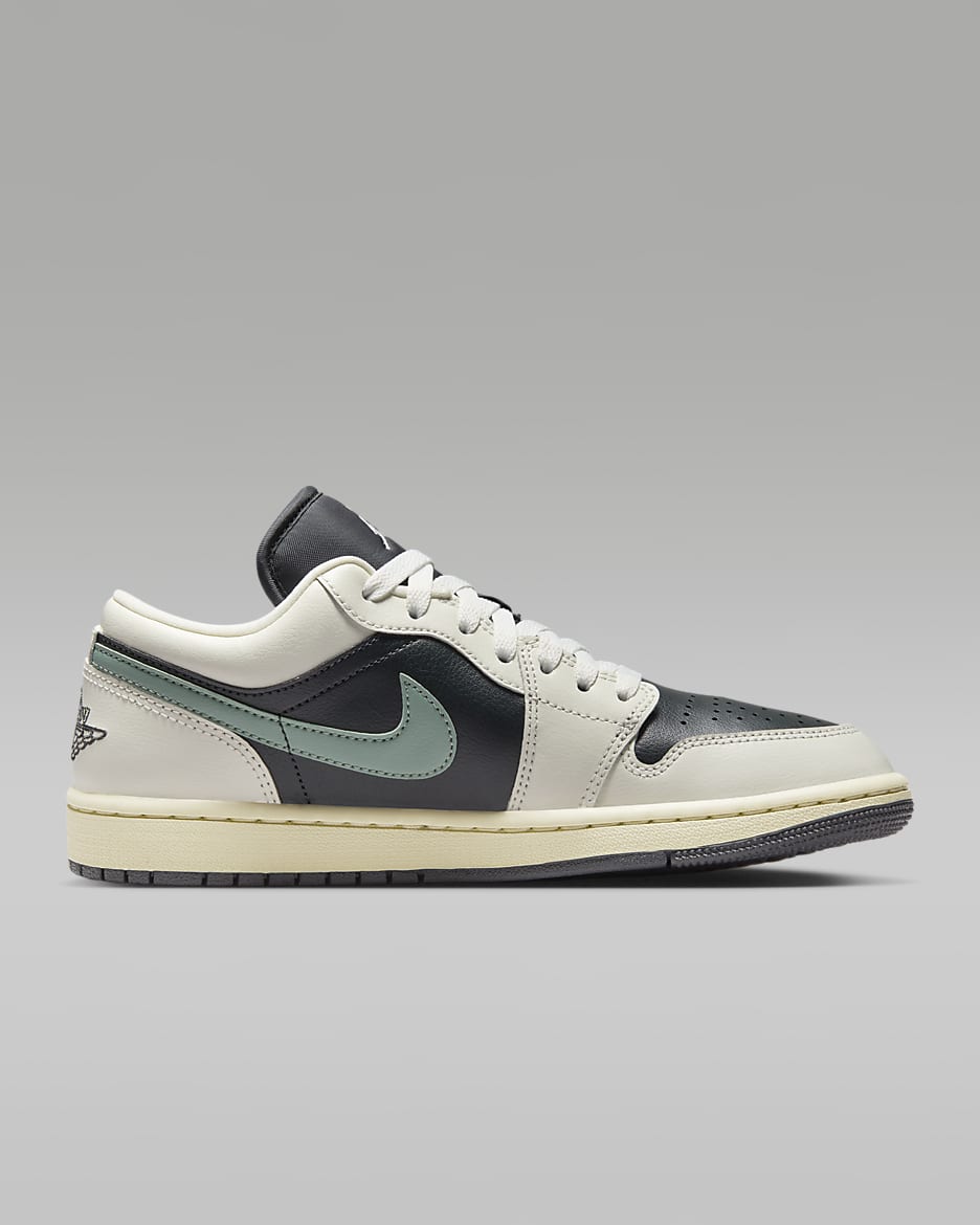 Air Jordan 1 Low Women's Shoes - Anthracite/Sail/Legend Sand/Jade Smoke