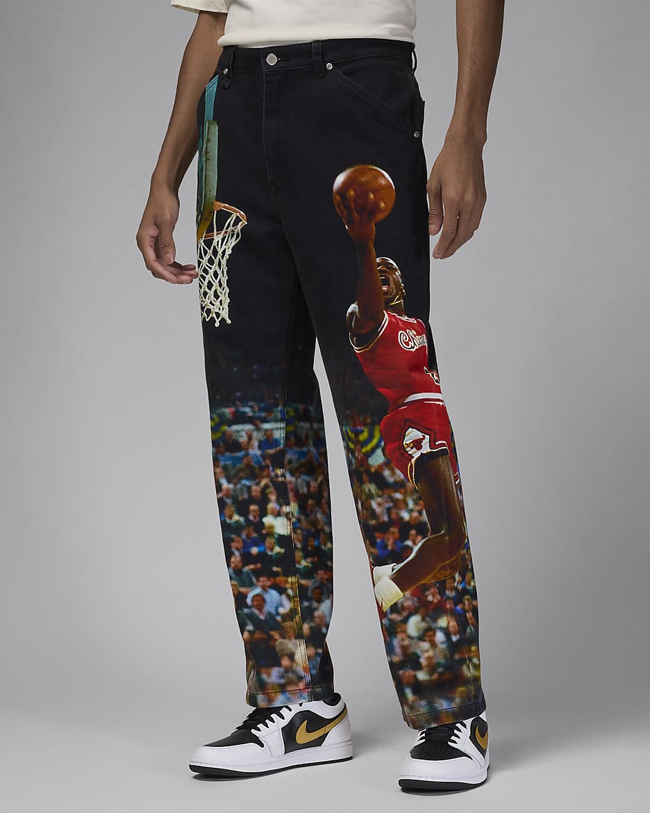 Air Jordan Men's Printed Twill Trousers - Black