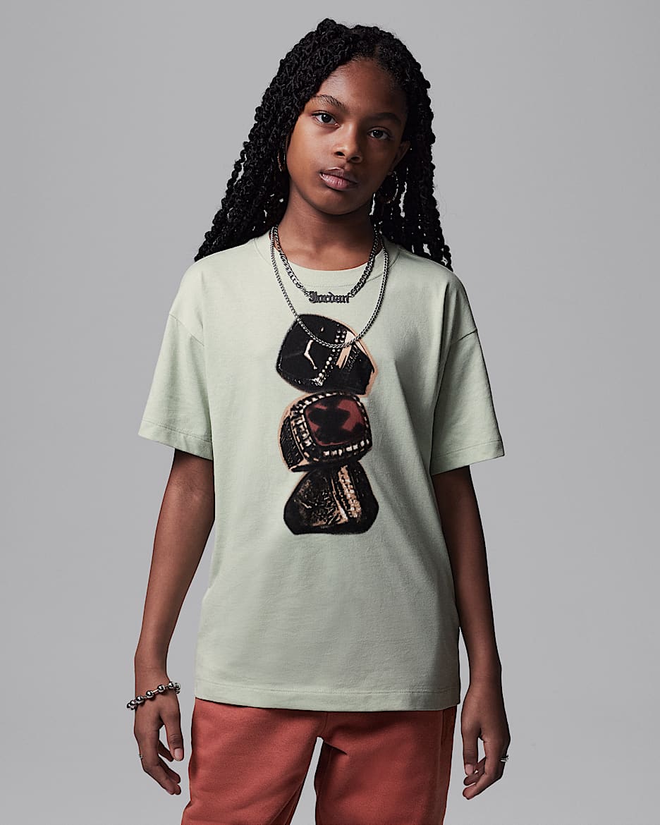Jordan Big Kids' Ring Stack T-Shirt - Seafoam