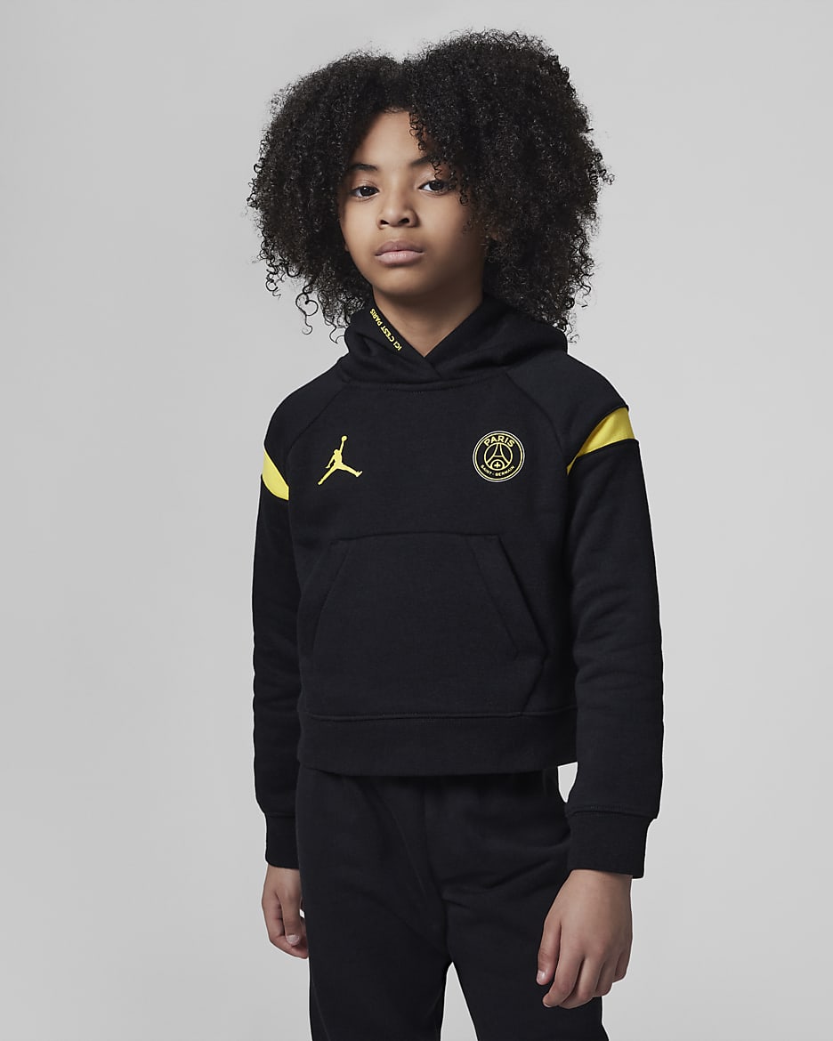 ジョーダン パリ サンジェルマン（PSG） フリース パーカー リトルキッズパーカー - ブラック