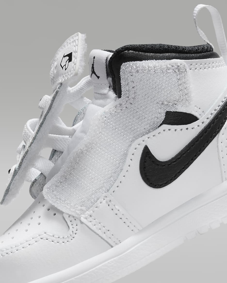 Jordan 1 Mid Alt Baby/Toddler Shoes - White/White/Black/Black