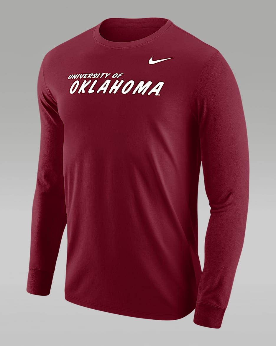 Oklahoma Men's Nike College Long-Sleeve T-Shirt - Team Crimson