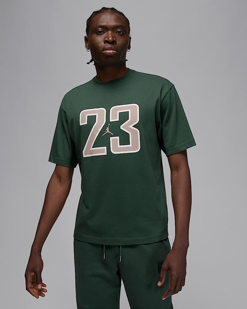 Playera para hombre Jordan Brooklyn - Verde medianoche/Piedra fósil/Piedra fósil