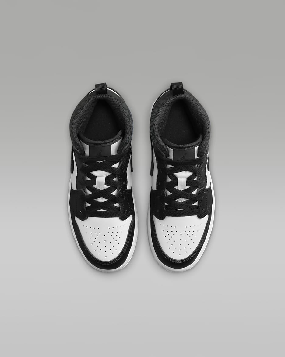 Chaussure Jordan 1 Mid SE pour enfant - Off Noir/Blanc/Noir/Noir