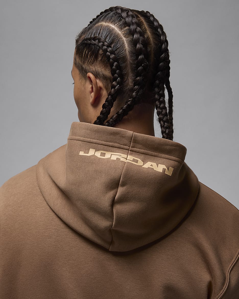 Jordan MVP Fleece Erkek Kapüşonlu Sweatshirt'ü - Archaeo Brown/Orange Chalk/Orange Chalk