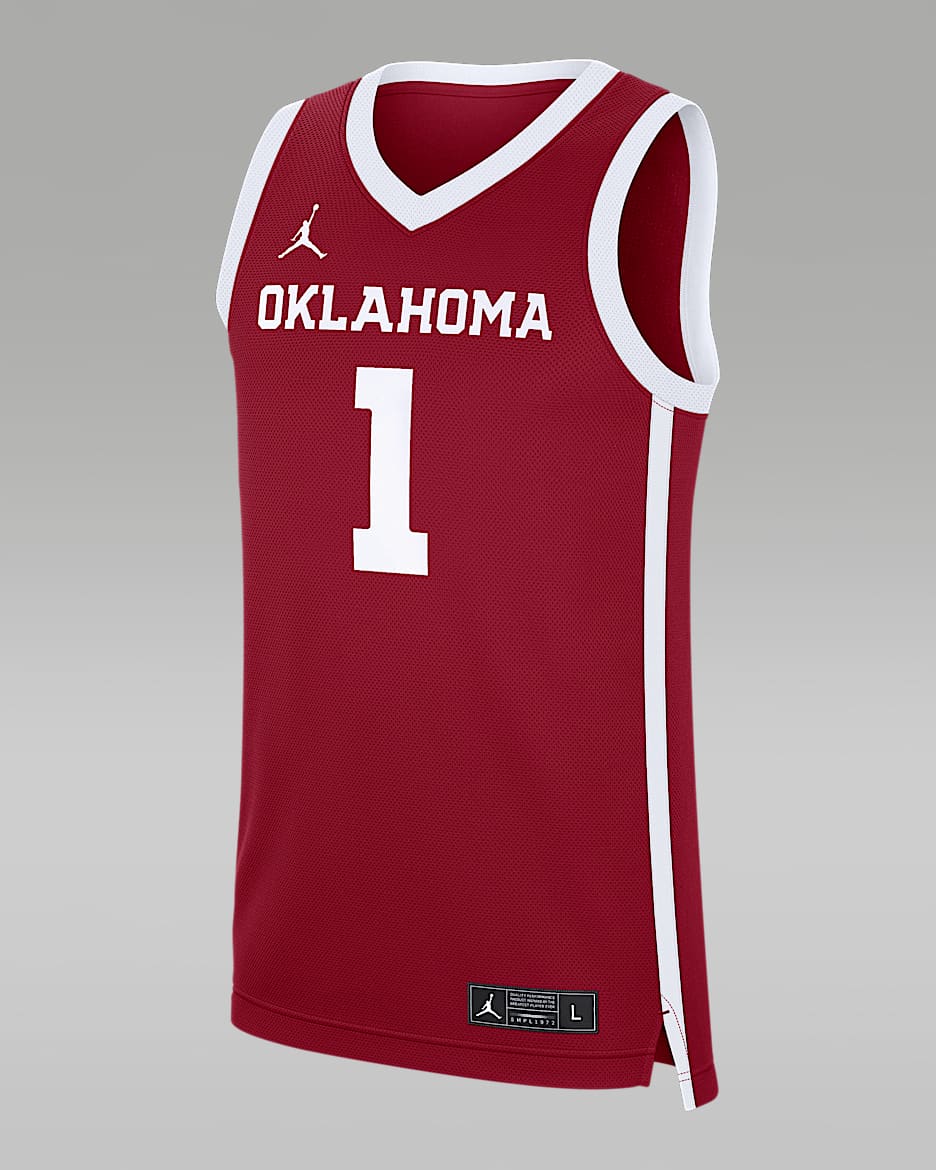 Jersey de básquetbol universitario marca Jordan para hombre Oklahoma Sooners Replica - Carmesí team