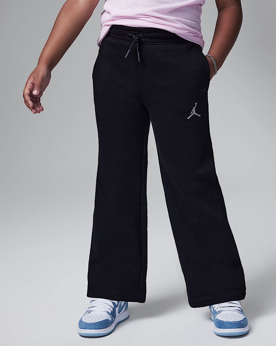 Jordan Icon Play Wide Leg Pants Little Kids Pants - Black