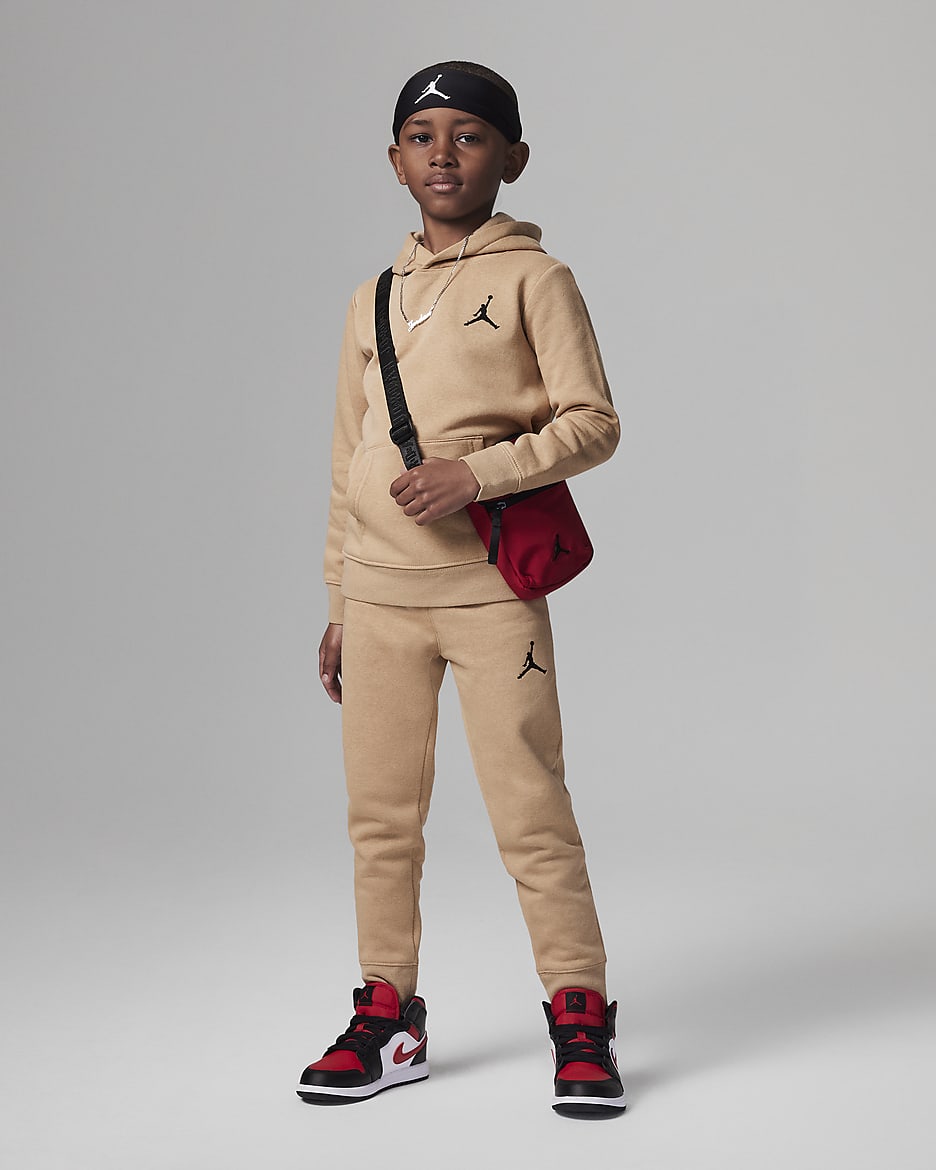 Ensemble deux pièces avec sweat à capuche Jordan MJ Essentials Fleece Pullover Set pour enfant - Hemp