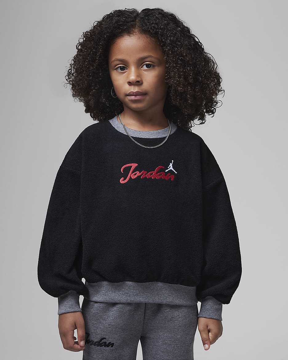 Jordan Little Kids' Meta-Enchantment Cozy Crew - Black