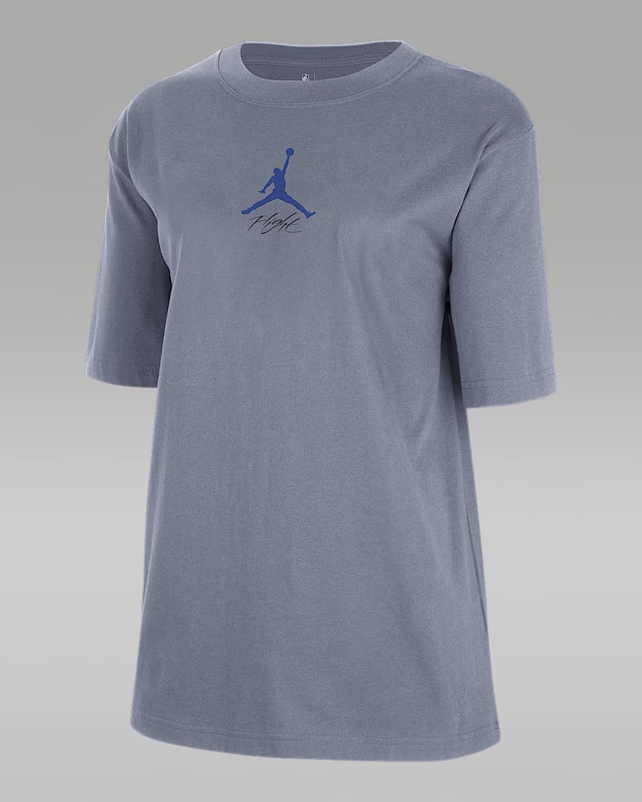 Playera Jordan de la NBA para mujer Dallas Mavericks Courtside Statement Edition - Pizarra cenizo