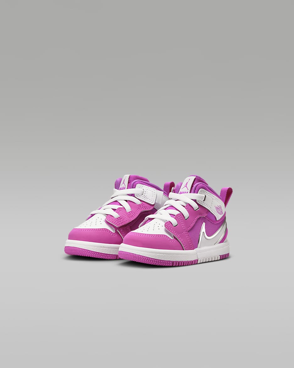 Jordan 1 Mid RM EasyOn Baby/Toddler Shoes - Fire Pink/White