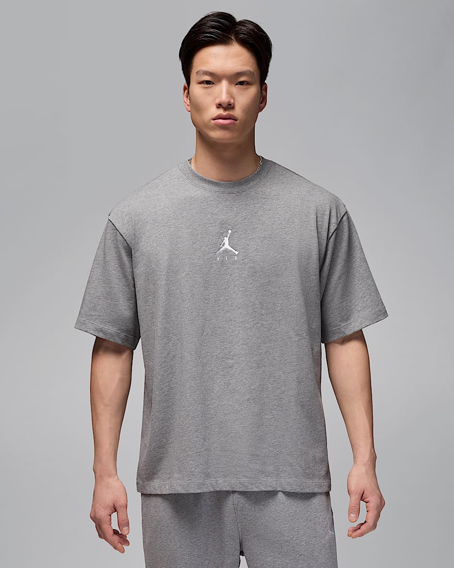 Ανδρικό T-Shirt σε φαρδιά γραμμή Jordan Flight Essentials - Carbon Heather/Λευκό