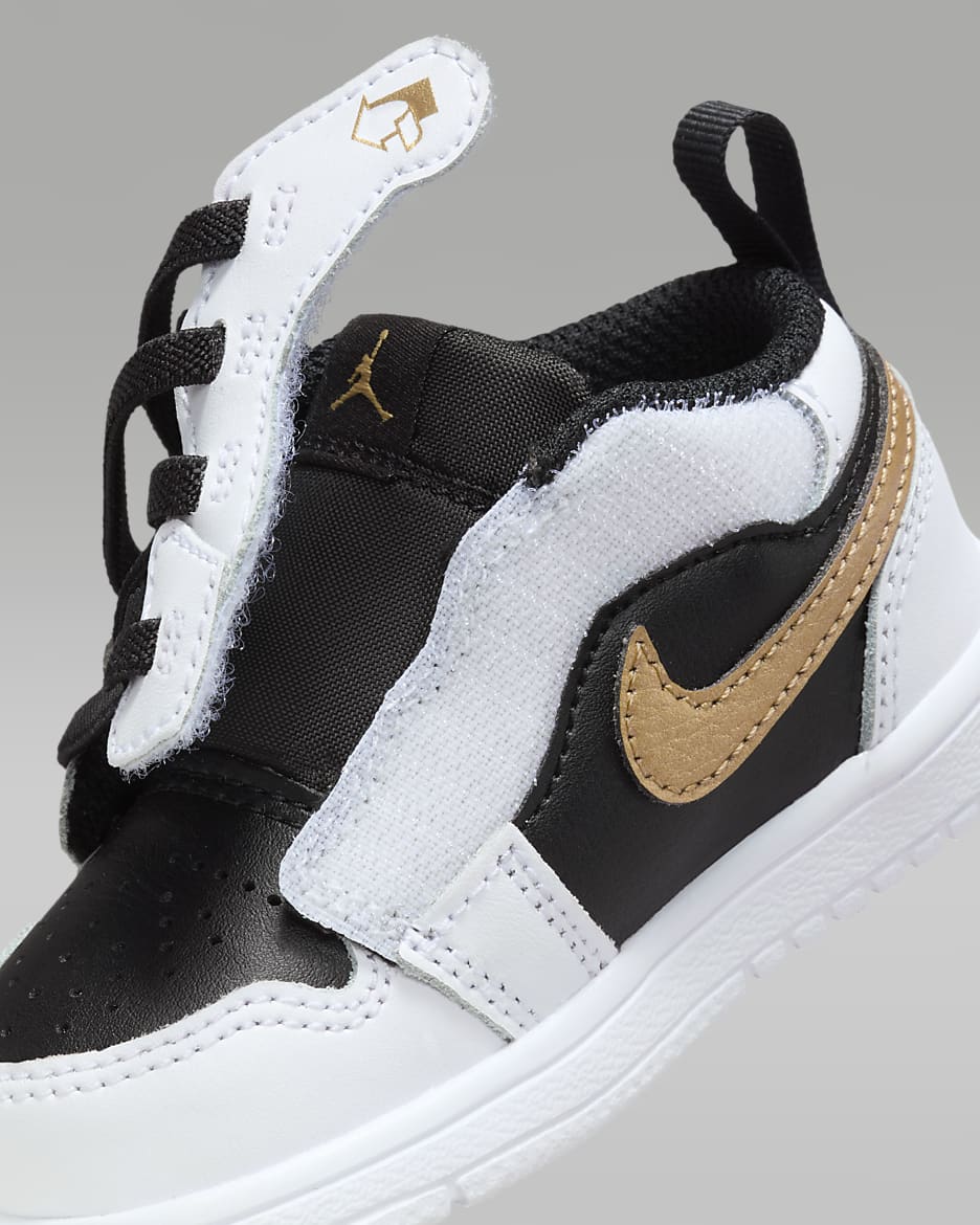 Jordan 1 Low Alt Schoenen voor baby's/peuters - Wit/Zwart/Metallic Gold