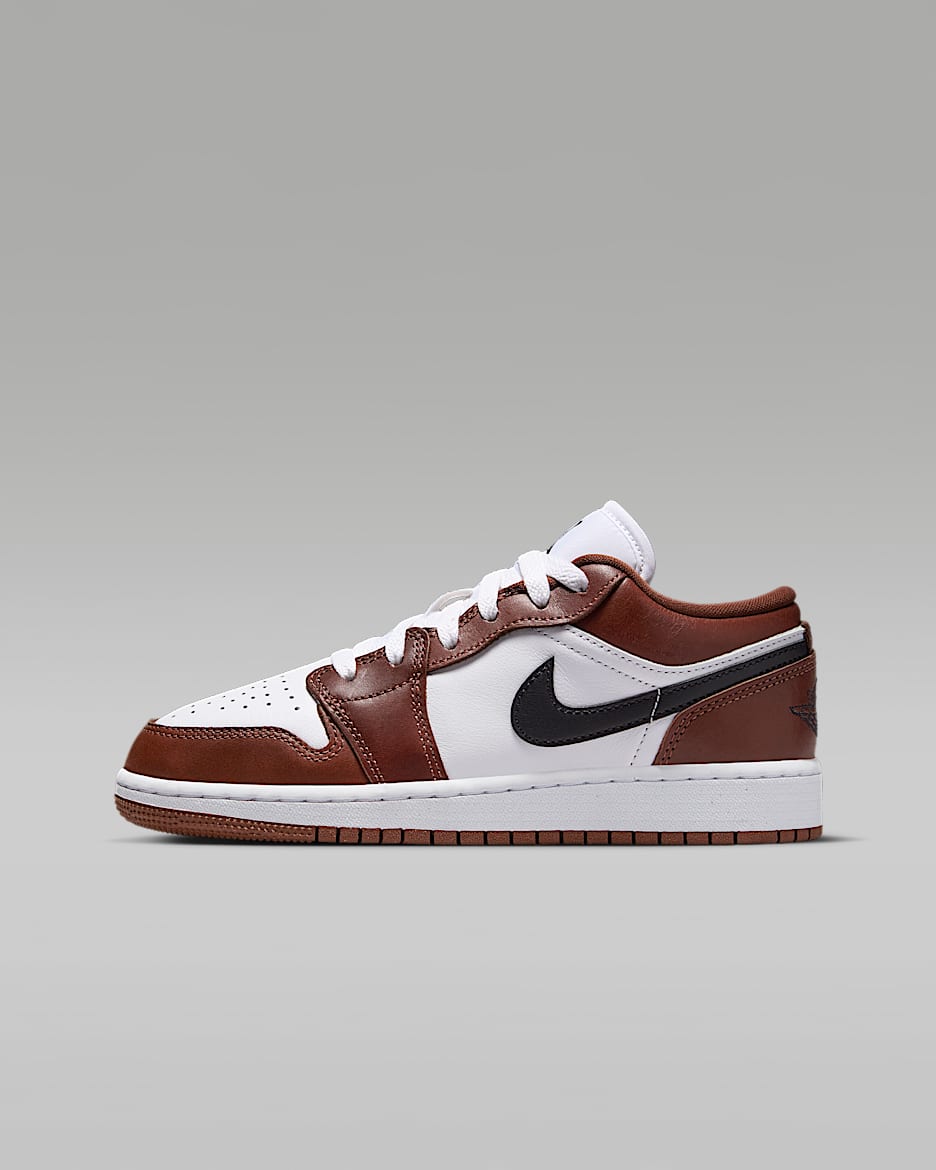 Air Jordan 1 Low SE Older Kids' Shoes - White/Dark Pony/Black