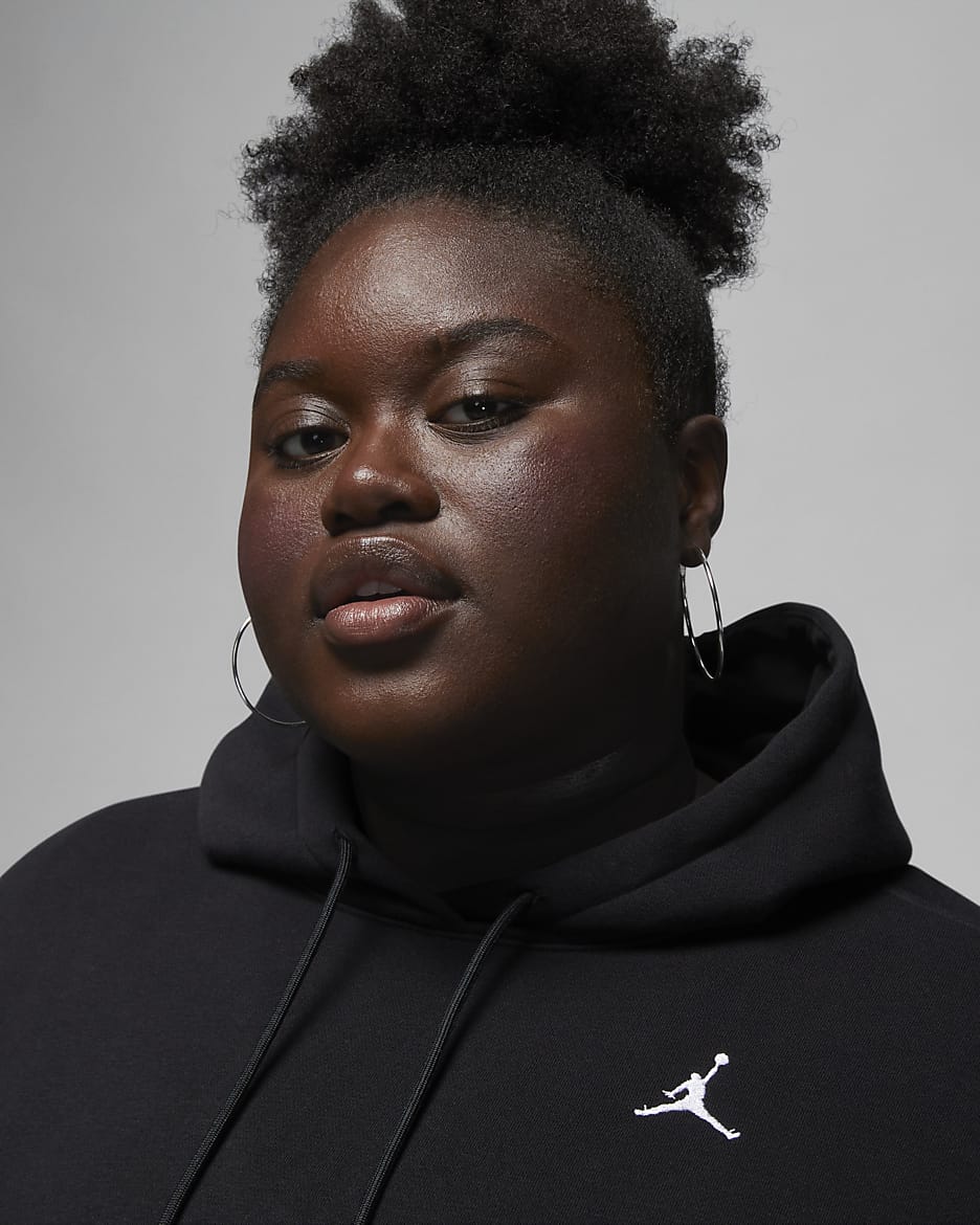 Sweat à capuche Jordan Brooklyn Fleece pour femme (grande taille) - Noir/Blanc