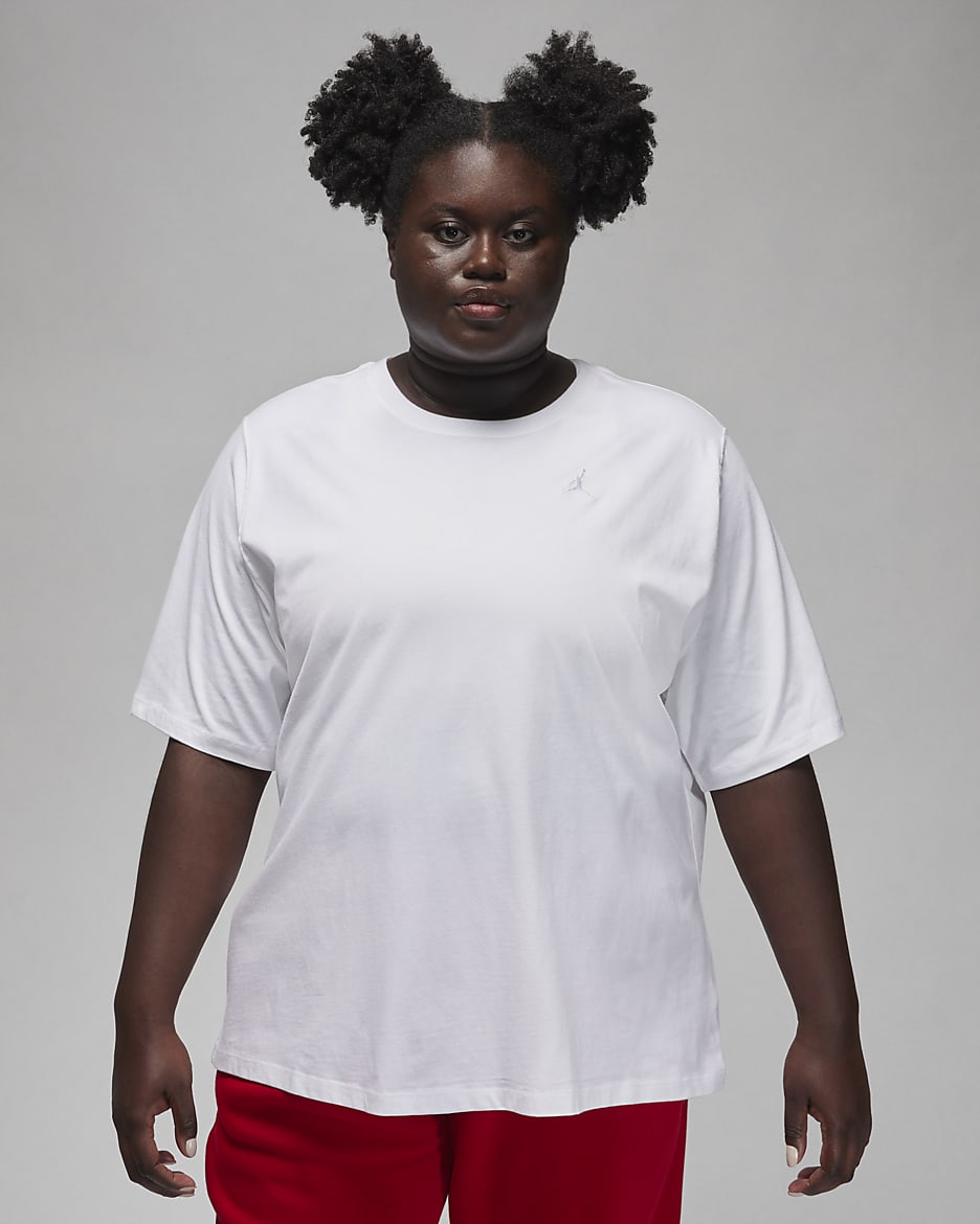 T-shirt Girlfriend Jordan Essentials (Plus size) – Donna - Bianco